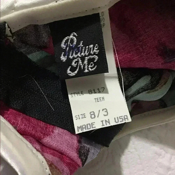 Picture Me A-Line Dress Floral Lace Trim Balloon Sleeve Vintage Teen Sz 8/3 - Picture 4 of 8